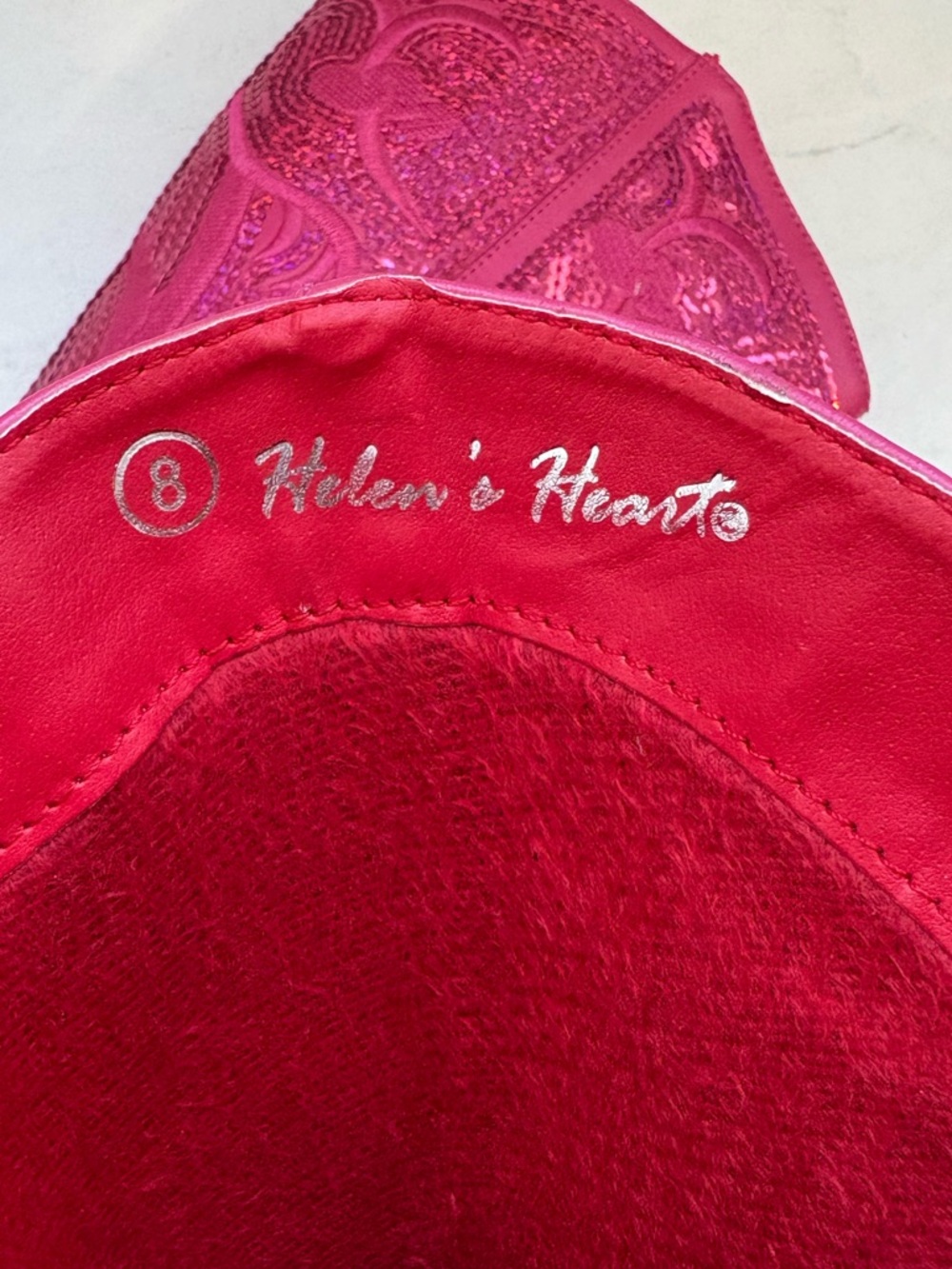 Helen’s Heart Size 8 Hot Pink Sequin Bling Boots Festival Western Cowgirl Preppy - Picture 7 of 7
